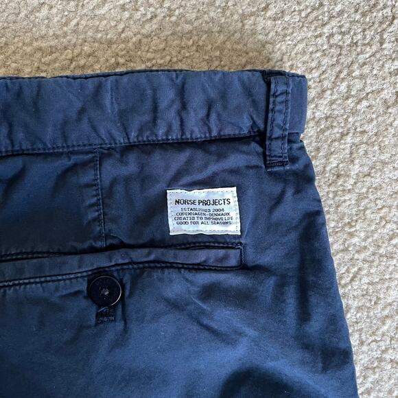 Norse Projects Aros Light Twill Shorts Blue (33) - Picture 6 of 7